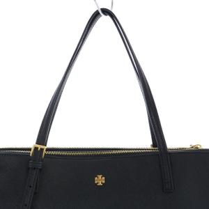 TORY BURCH 22年製 トートバッグ ハンドバッグ レザー ロゴ 黒 ブラック
