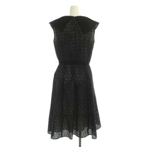 TOCCA 22SS TINY SHELL ドレス ワンピース ミモレ ロング フレア カットワーク 刺繍 ノースリーブ ビッグカラー