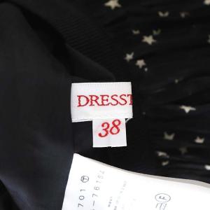 DRESSTERIOR ワッシャー星柄スカート フレア ロング 38 黒 白 ブラック ホワイト