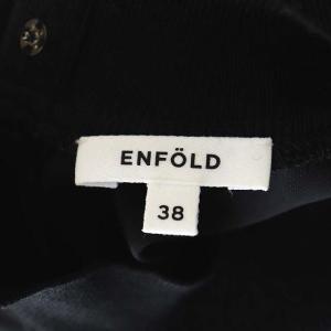 ENFOLD 21AW PEダブルクロスベストコンビプルオーバー ブラウス チュニック 長袖 バックテール ストレッチ 38 黒 ブラック