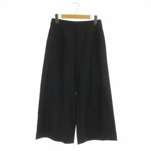 FOX BROTHERS ワイドパンツ フレア ウール リネン混 2 ダークグレー