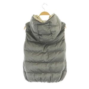 DUVETICA FEBEDUE フード ダウンベスト ジップアップ アウター ウール 42 グレー