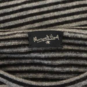 MARGARET HOWELL ニット セーター 長袖 ボーダー カシミヤ グレー 黒 ブラック
