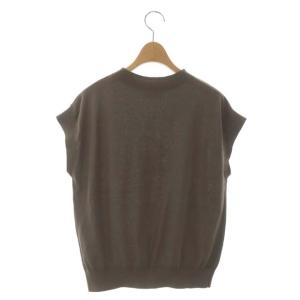 UNITED ARROWS 22AW ボトルネック ニット カットソー フレンチスリーブ カーキグレー