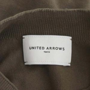 UNITED ARROWS 22AW ボトルネック ニット カットソー フレンチスリーブ カーキグレー