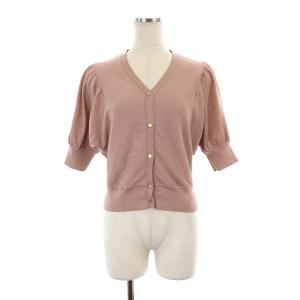 ANAYI 21AW コットンナイロンドルマンショートカーディガン ニット 半袖 Vネック 38 スモークピンク