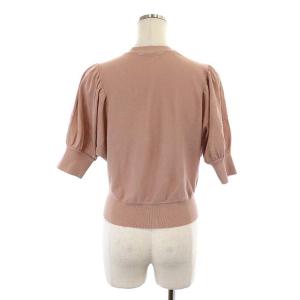 ANAYI 21AW コットンナイロンドルマンショートカーディガン ニット 半袖 Vネック 38 スモークピンク