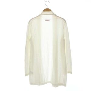 OLD ENGLAND ニットカーディガン ミドル丈 長袖 薄手 36 白 ホワイト