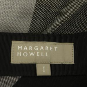 MARGARET HOWELL 22SS LARGE CHECK WOOL BLEND プリーツスカート ロング 1 ブラック系