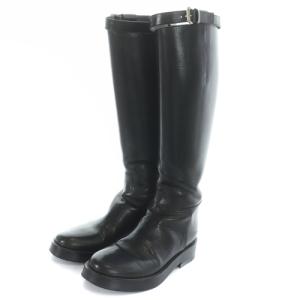 ANN DEMEULEMEESTER ブーツ ロング レザー 37 23.5cm ブラック