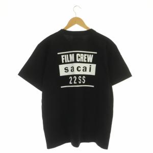 sacai 22SS FILM CREW TEE プリント Tシャツ カットソー プルオーバー 半袖 ロゴ 4 黒 白 ブラック ホワイト