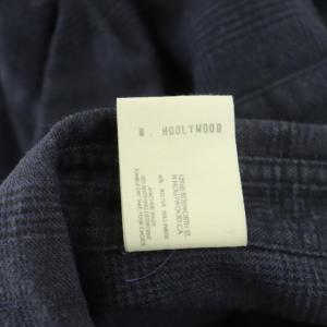 N.HOOLYWOOD クロップドストレッチコットンヘリンボーンドロップシャツ 長袖 チェック 前開き 40 紺 ネイビー