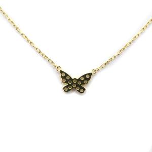 AHKAH ヴィヴィアンクチュール バタフライネックレス K18 YG ダイヤモンド 0.06ct ゴールド