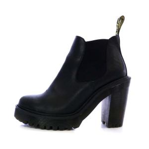 Dr.Martens ハーストン HURSTON サイドゴアブーツ ショート アンクル チャンキーヒール レザー UK3 22cm 黒 ブラック