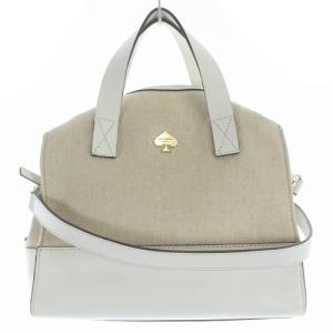 ショルダーバッグ ハンドバッグ 2way 切替 ロゴ べージュ 白 ホワイト