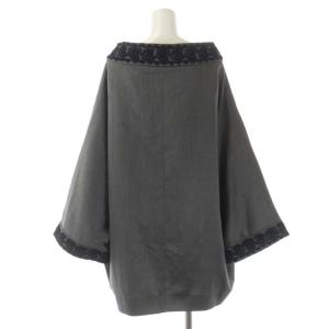 KEITA MARUYAMA リボン ブラウス ウール プルオーバー チュニック丈 長袖 ドルマン 1 グレー 黒 ブラック