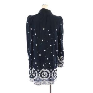 KEITA MARUYAMA ワンピース ひざ丈 長袖 刺繍 1 黒 ブラック