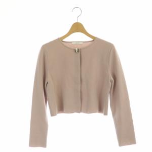 ANAYI ビジューボタン カーディガン ニット 長袖 ショート丈 38 ピンク