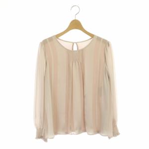 ANAYI 前後切り替え シアーブラウス プルオーバー 長袖 38 ピンク