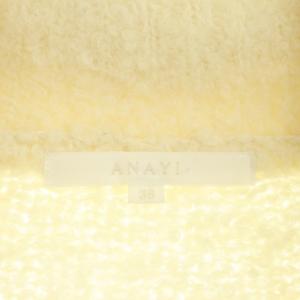 ANAYI アルパカ混 ショート ニット ジャケット カーディガン 七分袖 38 アイボリー