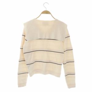 Chesty 23SS スカラップボーダーセーラーカーディガン ニット 長袖 F オフホワイト