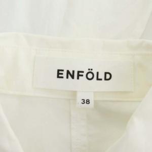 ENFOLD 21AW COタイプライター デフォルメカーブシャツ 変形 長袖 38 ホワイト