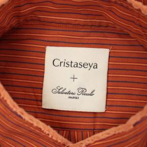cristaseya Salvatore Piccolo handmade mao シャツ ストライプ XS オレンジ