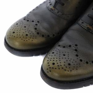 COLE HAAN シューズ ウィングチップ レザー 8.5 25.5cm ブラックゴールド