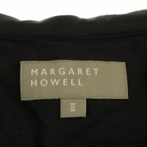 MARGARET HOWELL ライトコットンポプリン シャツ 五分袖 プルオーバー 2 黒 ブラック