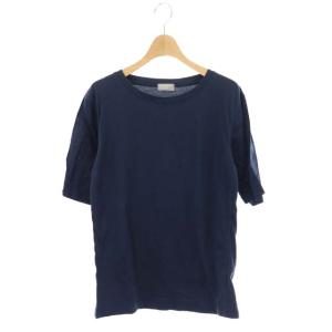 リネンスリーブTシャツ カットソー 五分袖 2 紺 ネイビー