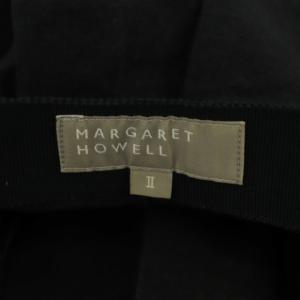 MARGARET HOWELL フレアスカート ロング リネン タック 2 紺 ネイビー