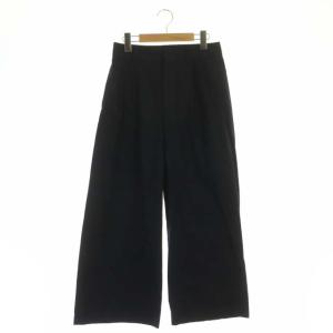 ワイドパンツ ジップフライ タック 2 紺 ネイビー