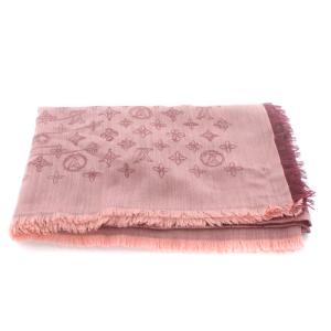LOUIS VUITTON カシミヤ ストール モノグラム マフラー ボルドー R98780