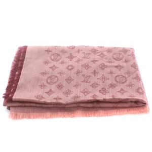 LOUIS VUITTON カシミヤ ストール モノグラム マフラー ボルドー R98780
