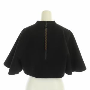 LOUIS VUITTON 22AW カットソー プルオーバー ショート丈 フレアスリーブ 半袖 38 ブラック