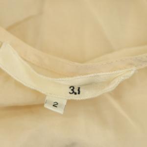 3.1 phillip lim レースシルク混ブラウス シャツ Vネック 長袖 2 ベーシュ