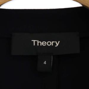 Theory 20SS ウォッシャブル ノーカラージャケット ストレッチ 4 黒 ブラック