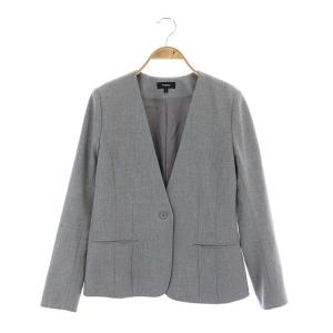 SEAMED ノーカラージャケット 1B 総裏地 0 グレー