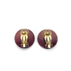 CHANEL 00A ラウンド型 ココマーク イヤリング クリップ式 レッド