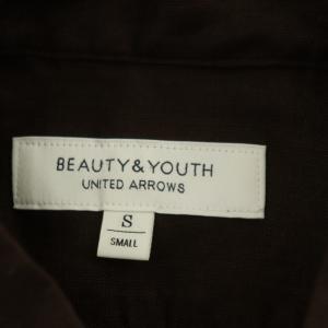 BEAUTY&YOUTH UNITED ARROWS リネン ロングシャツワンピース 長袖 S 茶 ブラウン
