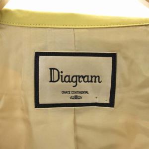 Diagram GRACE CONTINENTAL トレンチコート ロング アウター ベルト付き 38 黄 イエロー