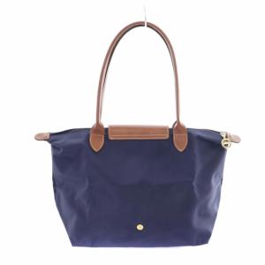 Longchamp ルプリアージュ ショッピングバッグS トートバッグ ナイロン×レザー 紺 ネイビー 茶 ブラウン