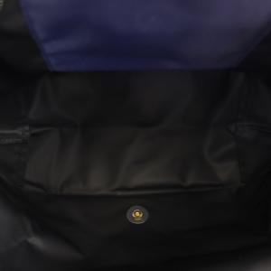 Longchamp ルプリアージュ ショッピングバッグS トートバッグ ナイロン×レザー 紺 ネイビー 茶 ブラウン