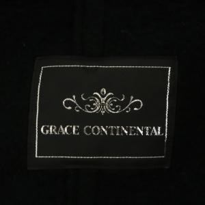 GRACE CONTINENTAL フォックスファー パーカー ジップアップ 長袖 裏起毛 36 黒 ブラック