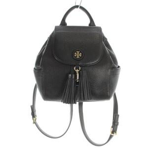 タッセル リュックサック レザー 黒 ブラック