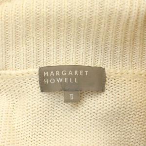 MARGARET HOWELL リネン 厚手カーディガン ニット 長袖 2 オフホワイト