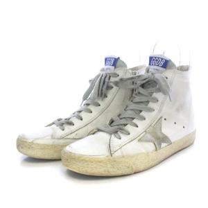 GOLDEN GOOSE FRANCY スニーカー ハイカット USED加工 レザー 37 24cm ホワイト