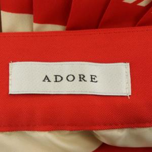 ADORE 22AW ジオメバイヤスプリントスカート プリーツ ロング 総柄 38 赤 ベージュ レッド