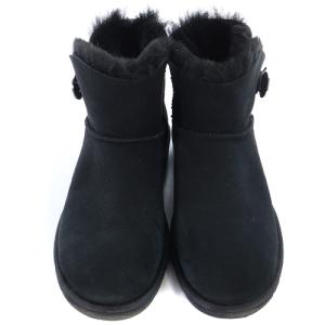 UGG australia ベイリーボタン ミニ MINI BAILEY BUTTON BLING ムートンブーツ ロゴ ショート 25cm 黒 ブラック