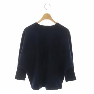 23区 23SS テンセルストレッチ ドルマン ニット カットソー クルーネック 長袖 プルオーバー 38 紺 ネイビー